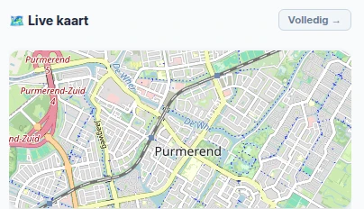 Live kaart van Purmerend in het dashboard